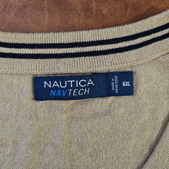 Nautica Men’s Navtech V-Neck Sweater, Tan, 6XL - Picture 5 of 8